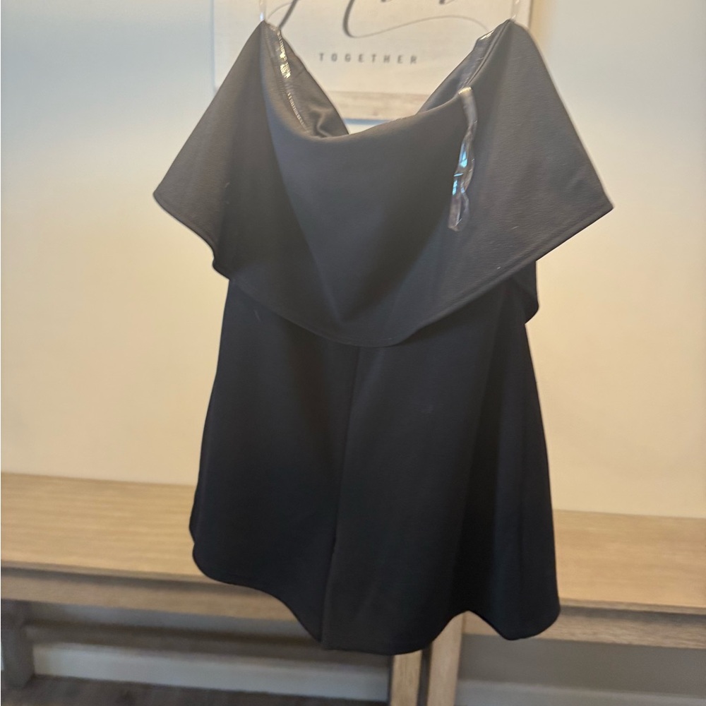 Crystal Sky Black Strapless Romper